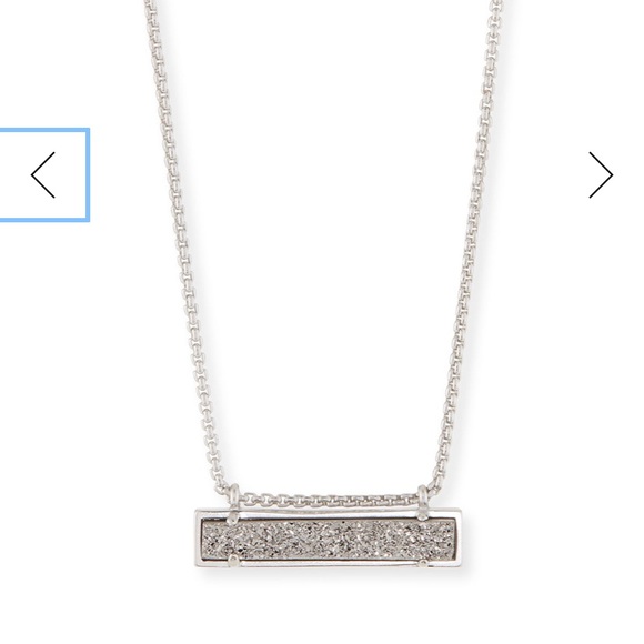 Kendra Scott Silver Drusy Bar Necklace